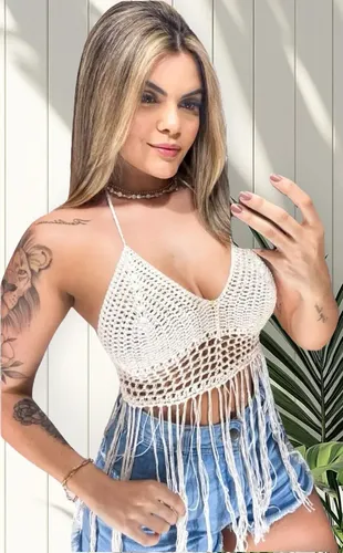 top de crochê para festivais