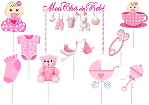 topo de bolo cha de bebe para imprimir