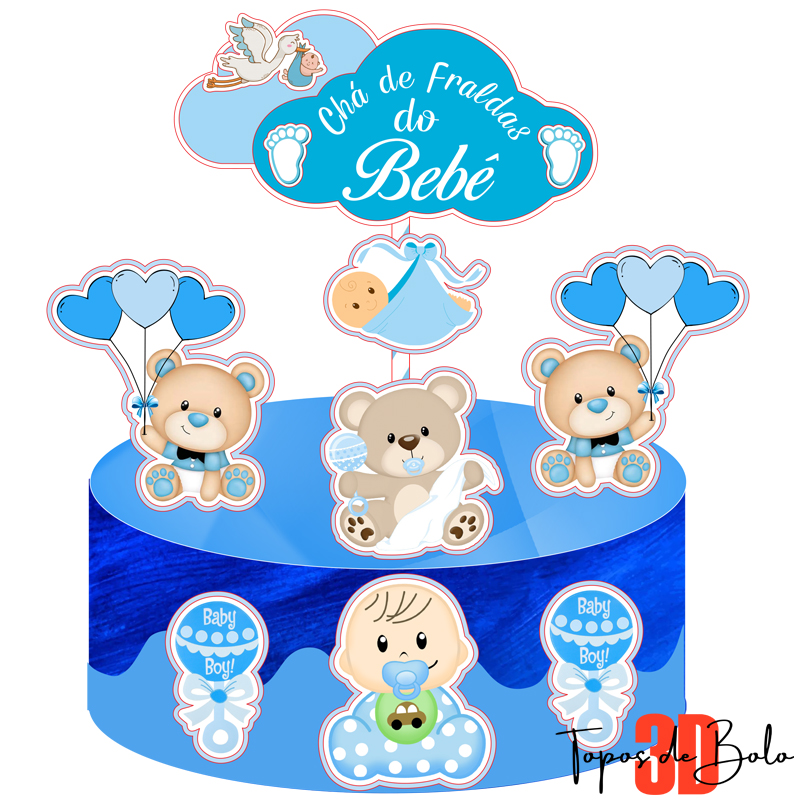 Onde Encontrar Modelos Gratuitos e Editáveis de Topo de Bolo para Chá de Bebê