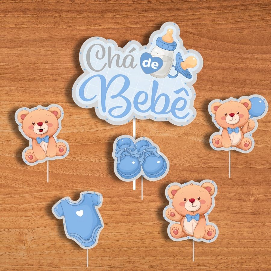 topo de bolo cha de bebe para imprimir