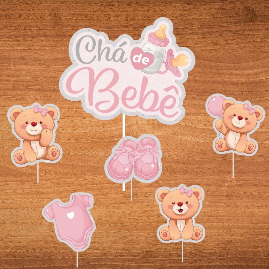 Onde Encontrar Modelos Gratuitos e Editáveis de Topo de Bolo para Chá de Bebê