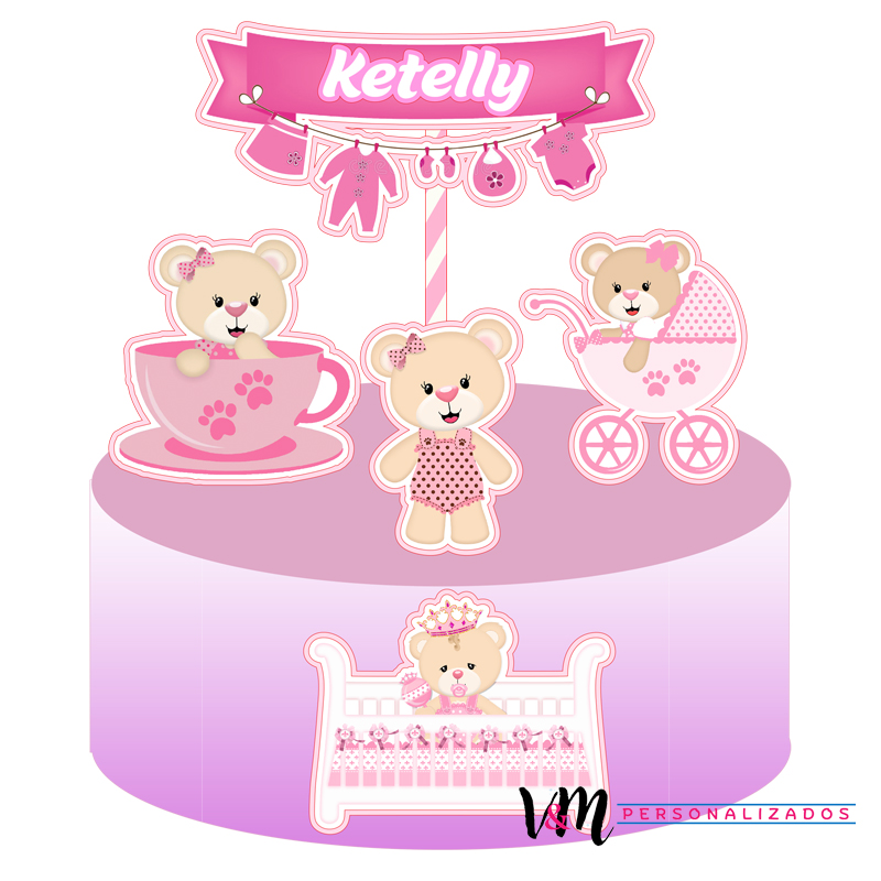 topo de bolo cha de bebe para imprimir