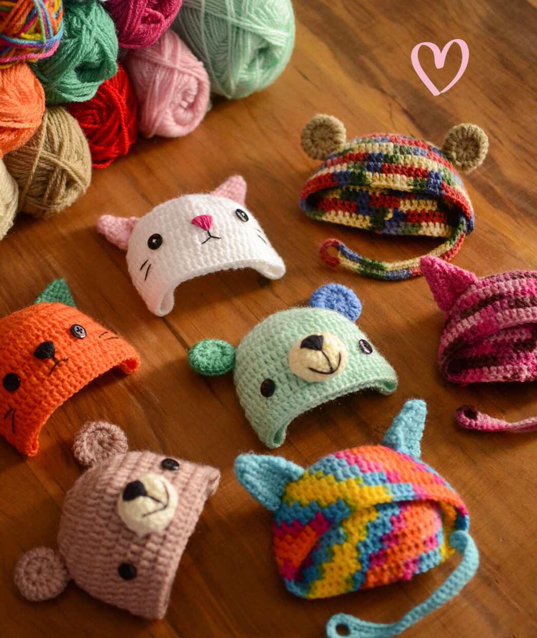 toucas de croche infantil de bichinhos