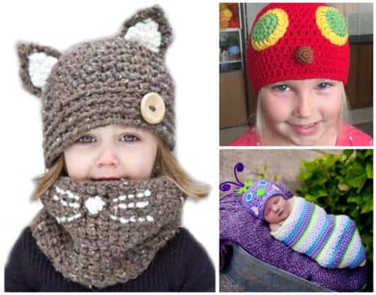toucas de croche infantil de bichinhos