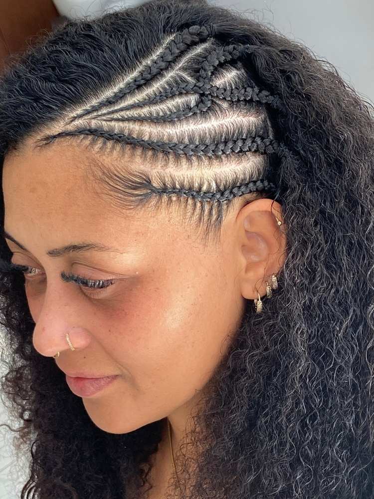 trança de raiz cabelo liso