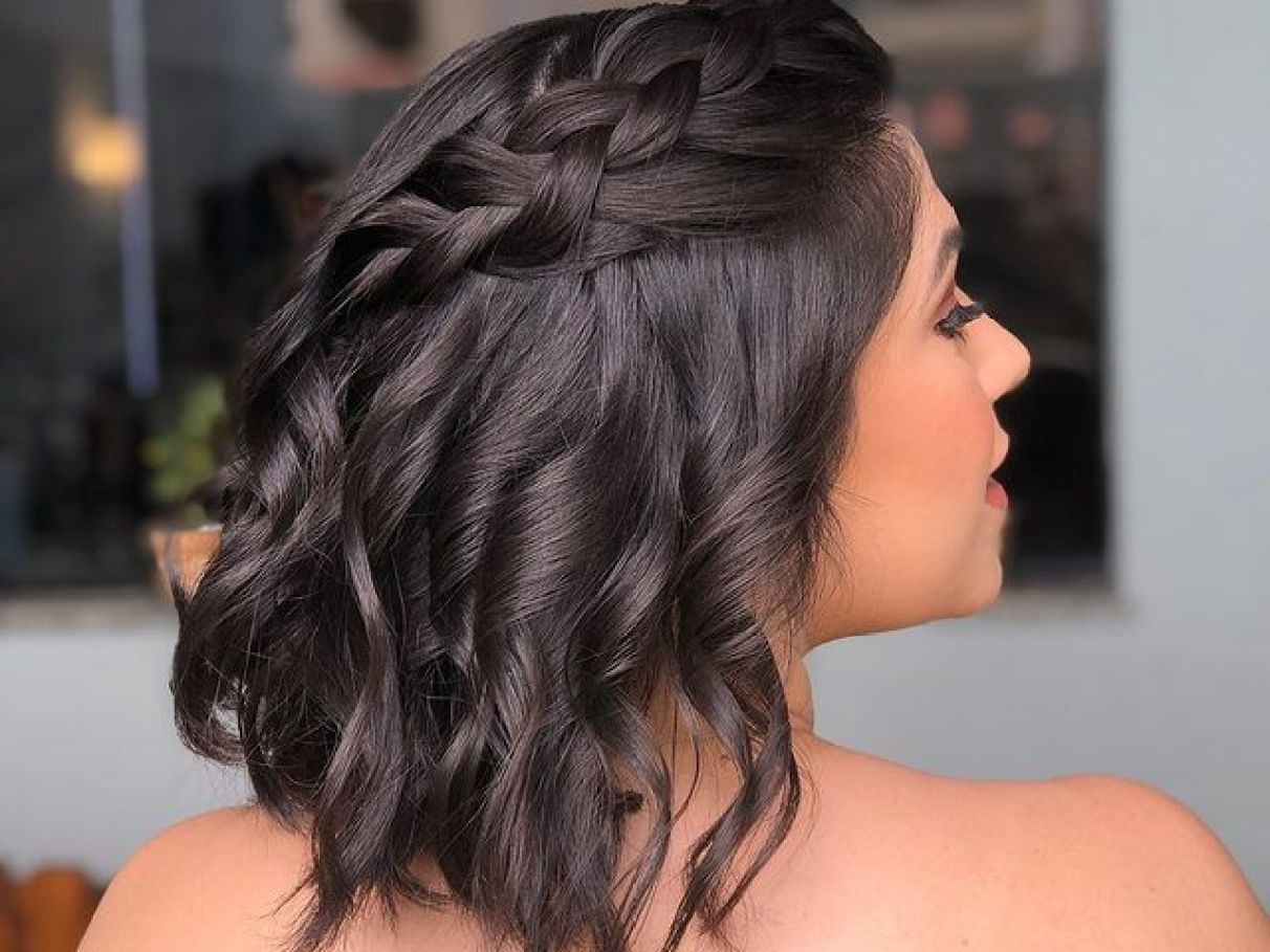 trança com franja cabelo liso