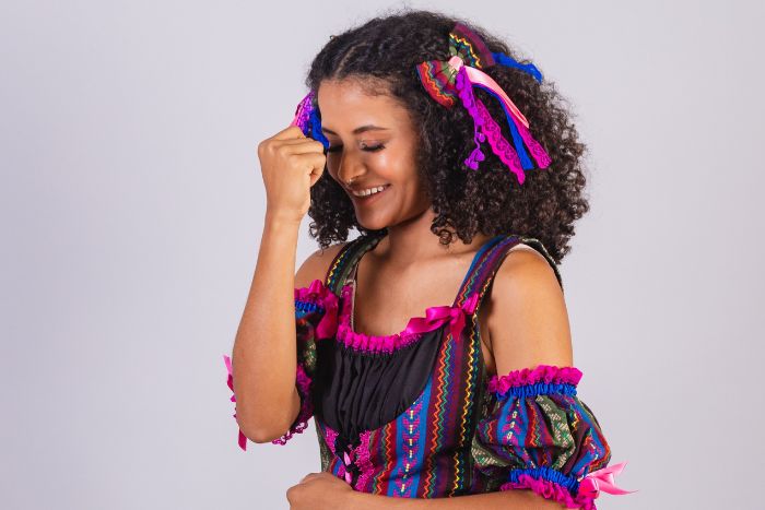 ideias de tranças para festa junina com fitas