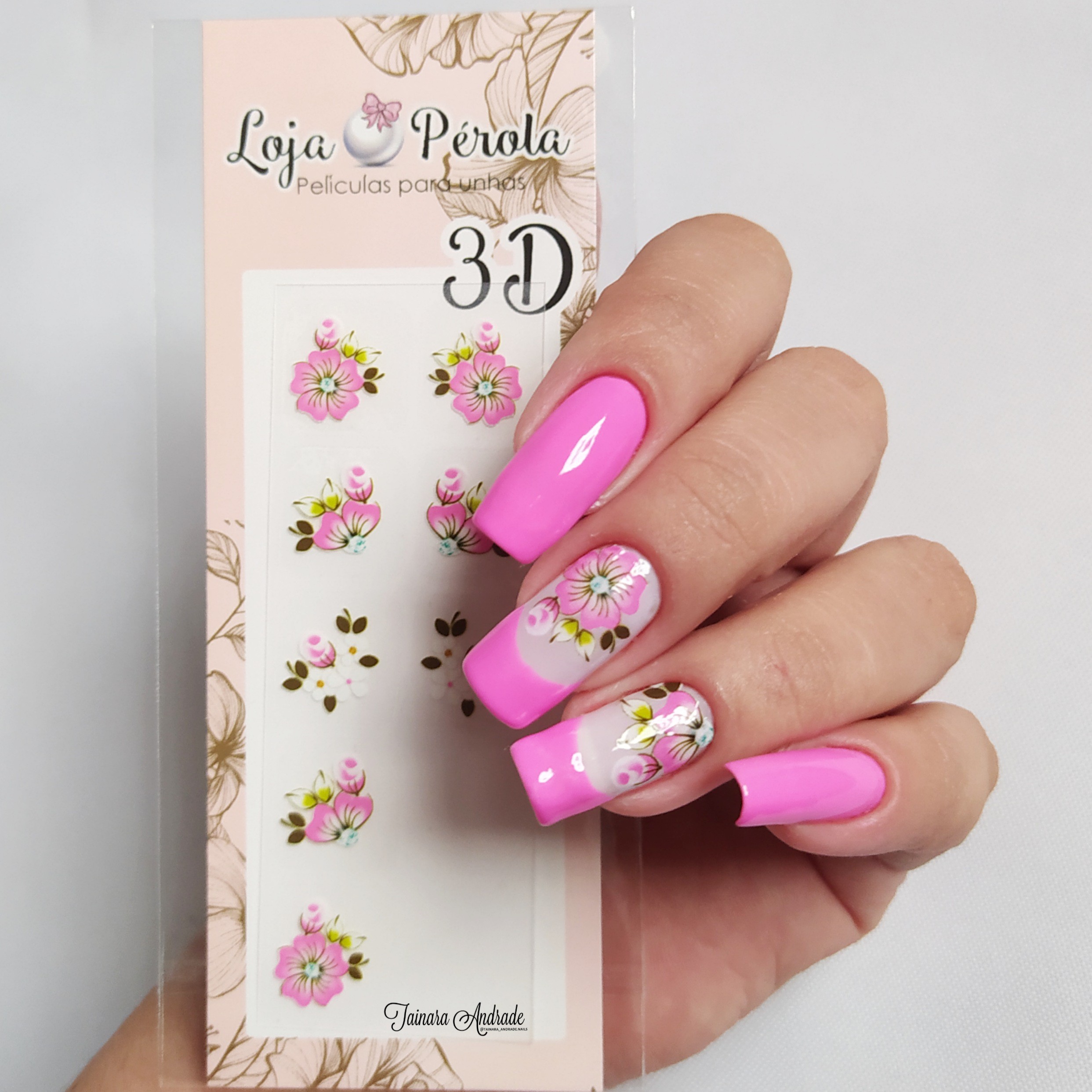 unha de gel rosa com francesinha