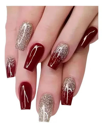 unhas decoradas em gel vermelhas