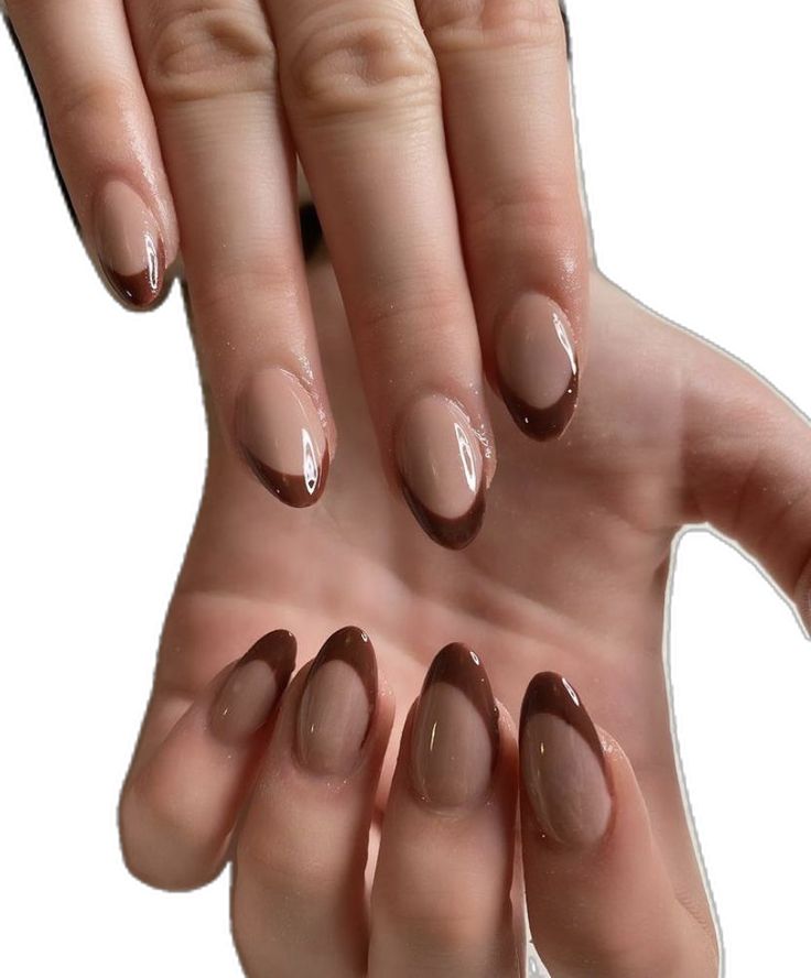unhas de gel marrom ideias de design