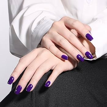 unhas de gel roxo neon