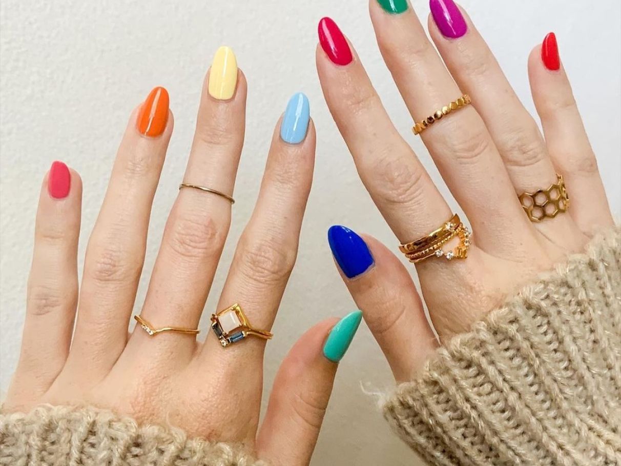 unha decorada com 2 cores