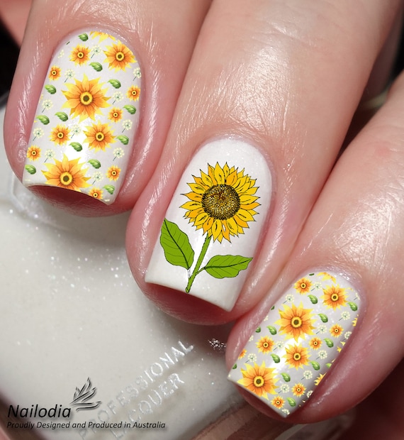 unha decorada girassol