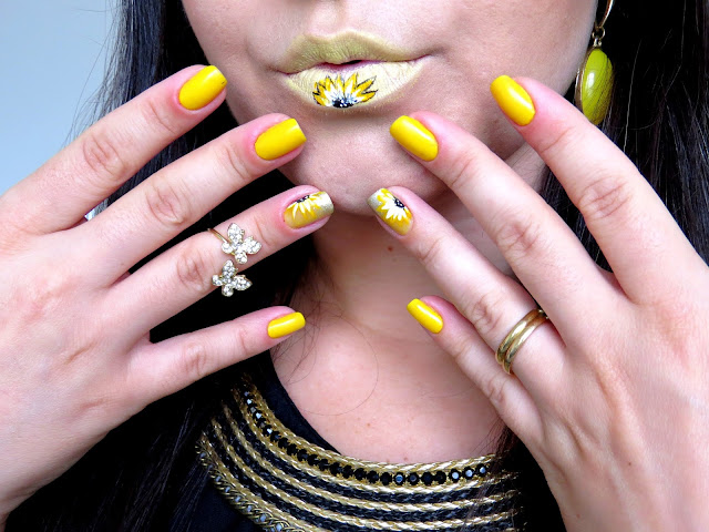 unha decorada girassol
