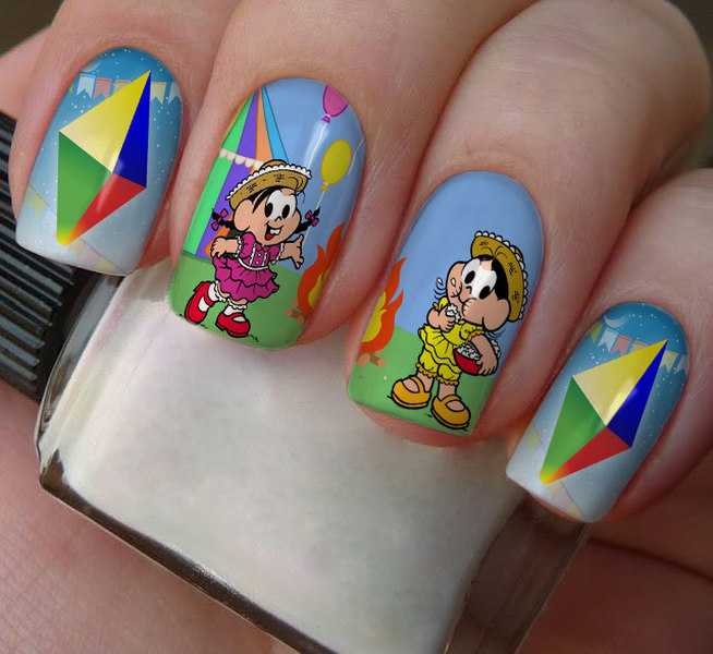 unha decorada junina simples