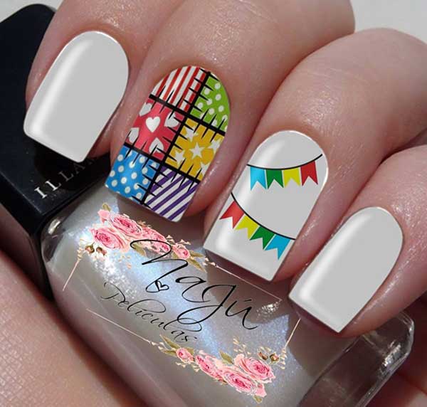 unha decorada junina simples vs elaborada