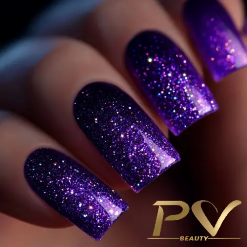 unha decorada roxo escuro