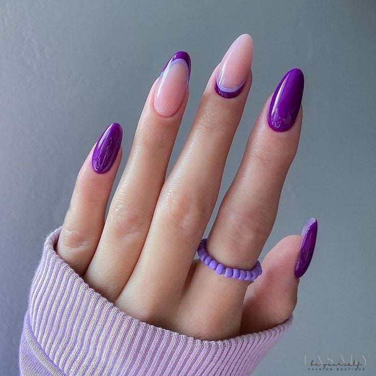 unha decorada roxo escuro