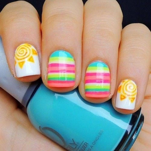 Nail Art Tema Praia: Coqueiros, Mar e Sol nas Suas Unhas