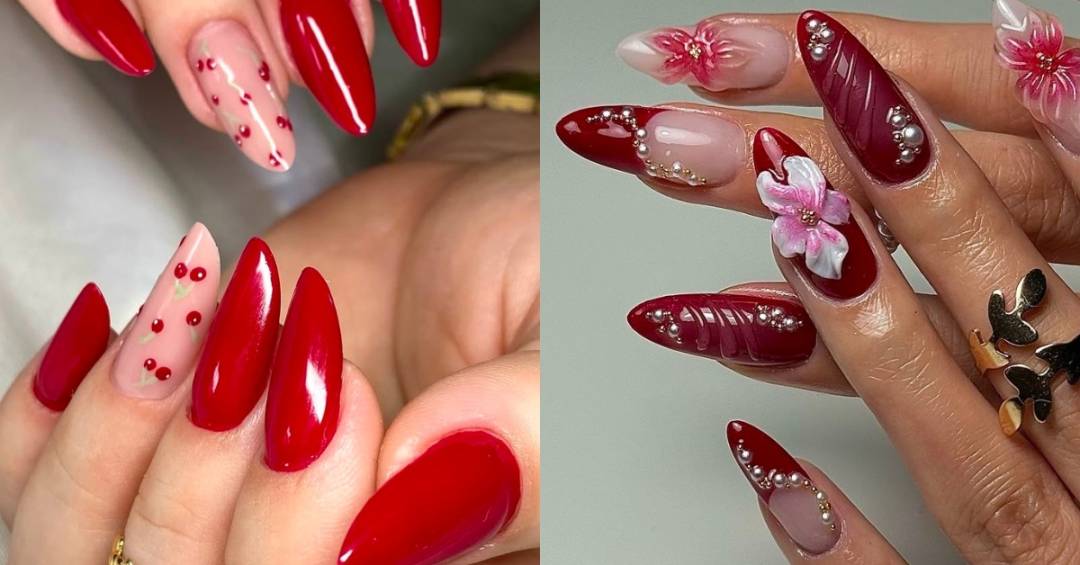 Pedrarias e Glitter: Como Adicionar Luxo às Suas Unhas Vermelhas