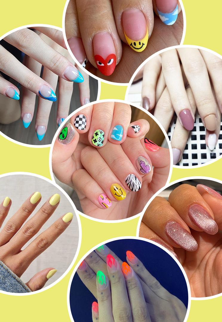 Unhas decoradas metalizadas