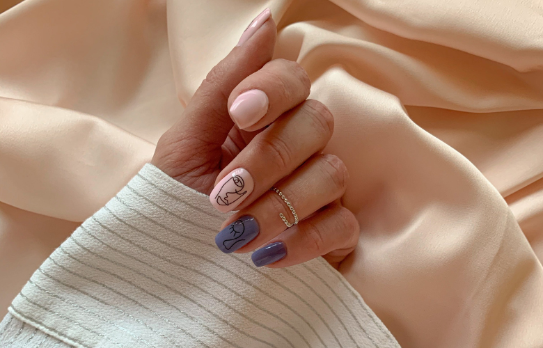 Unhas com efeito cascata