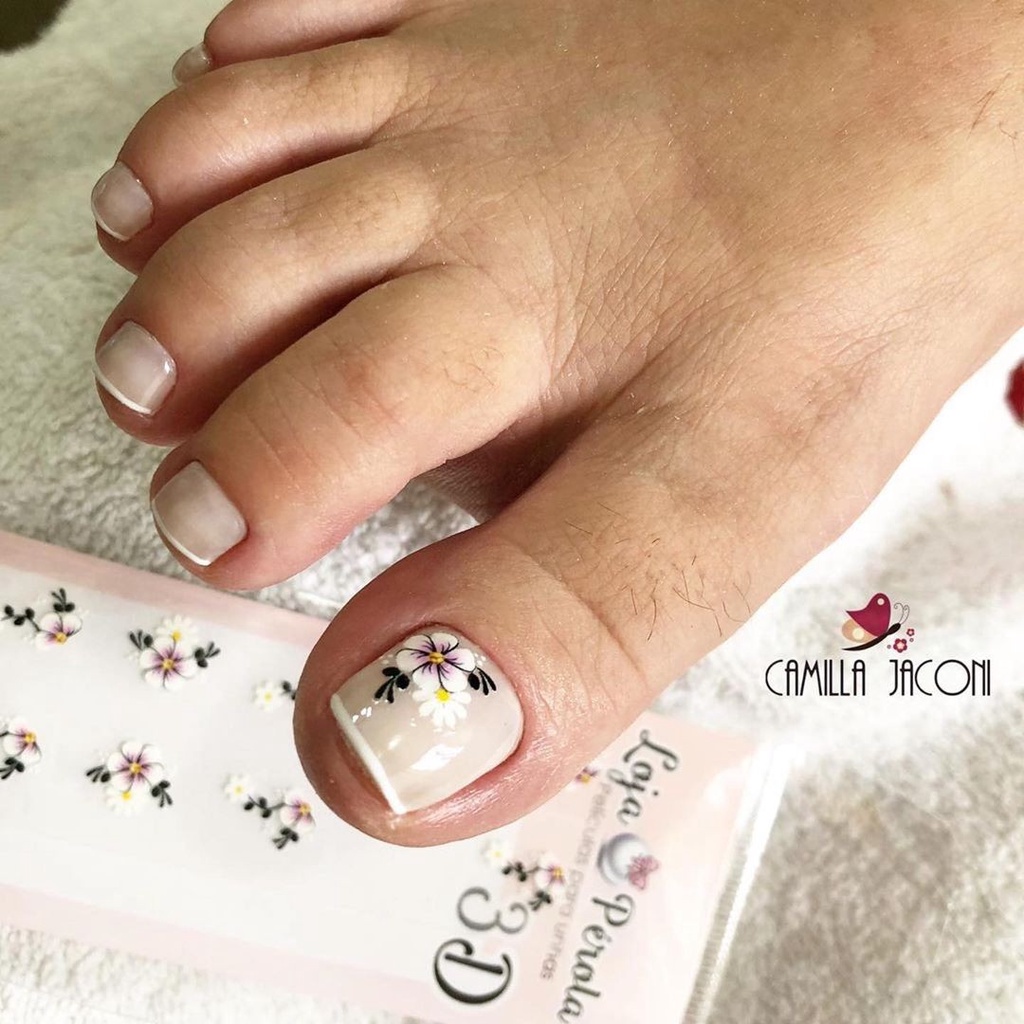 cores unhas pé elegantes