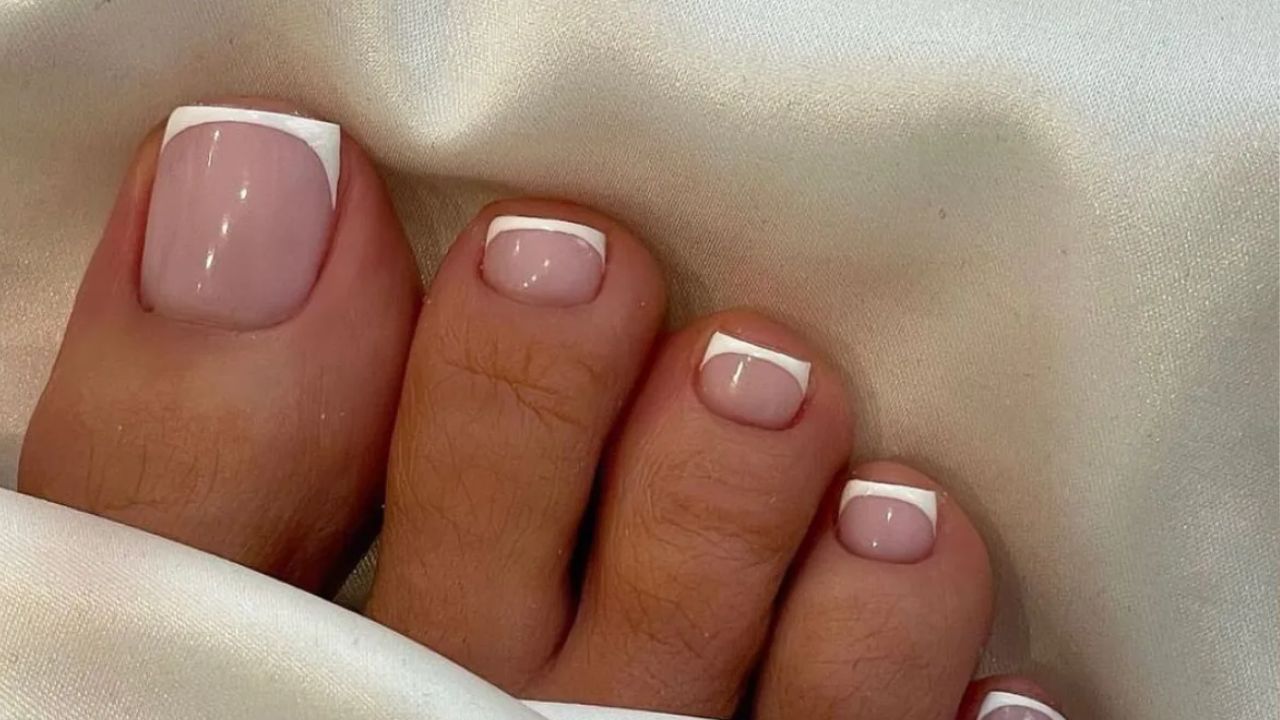 cores unhas pé elegantes