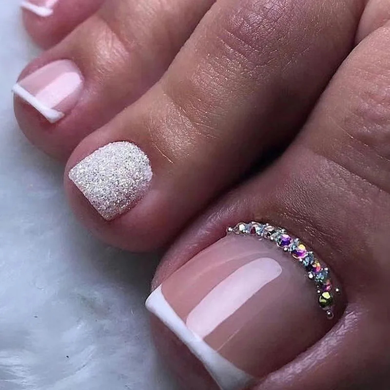 Glitter por baixo da francesinha (brilho profundo)