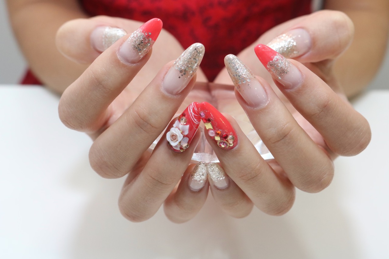 unha em gel bailarina