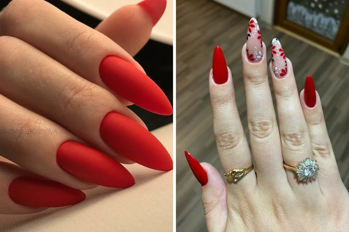 unha em gel decorada vermelha ousada
