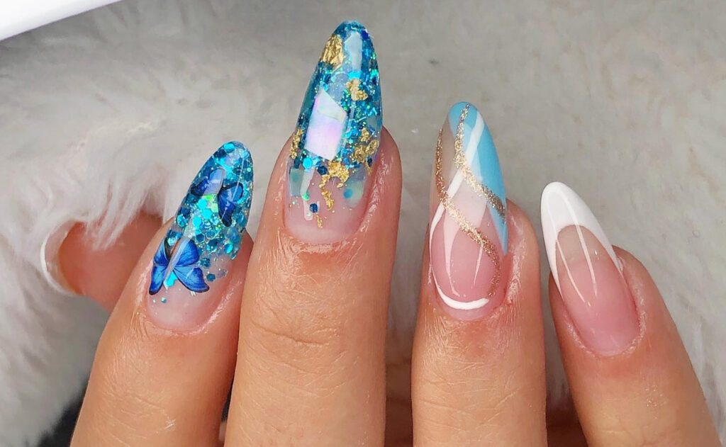 unhas em gel milk nails