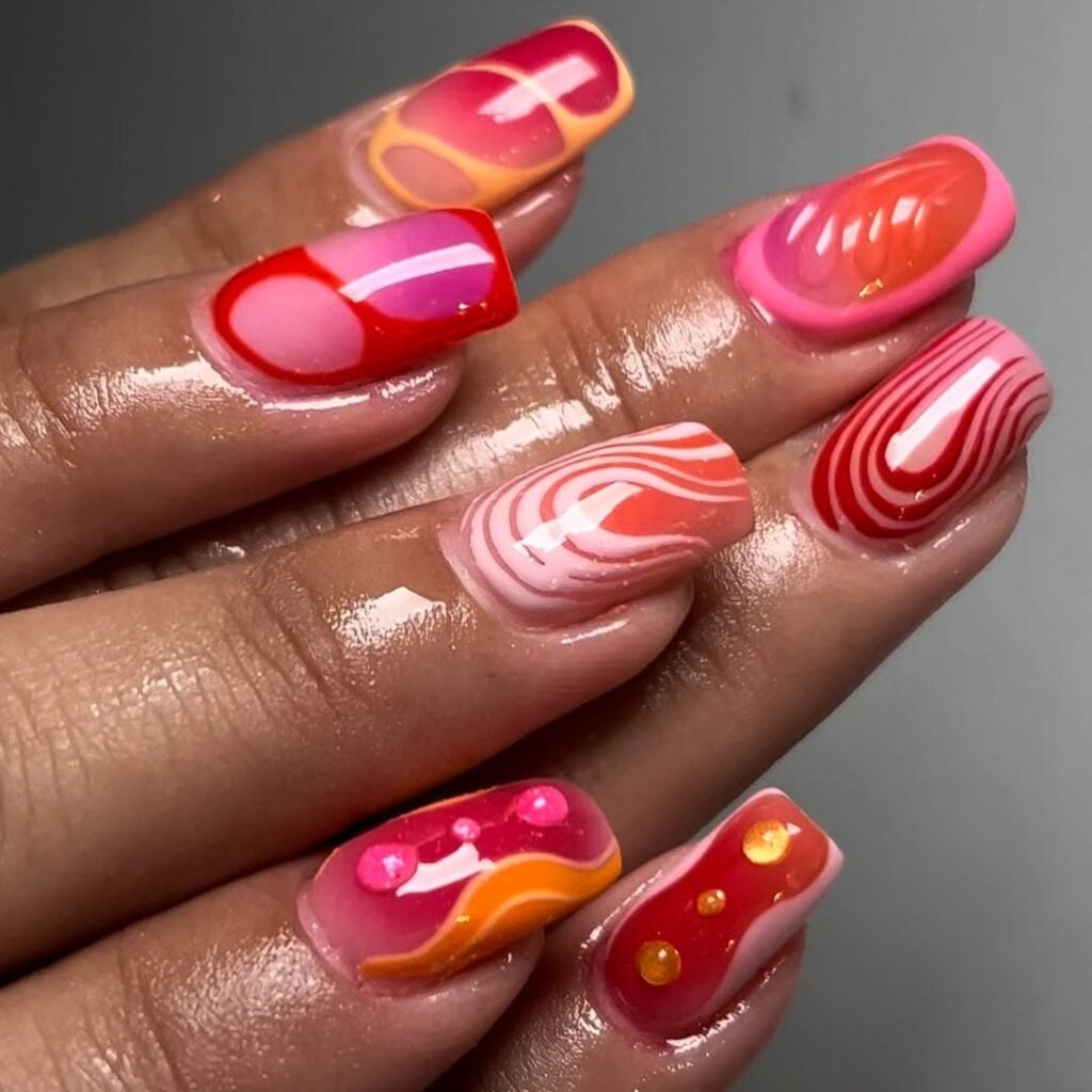 ideias de unhas em gel vermelho para 2026