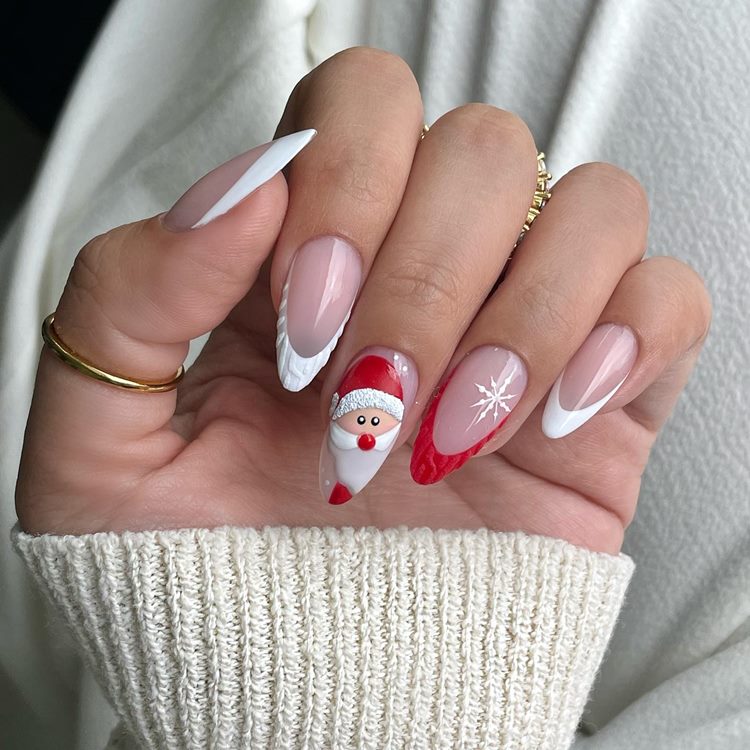 unha com glitter natal gel