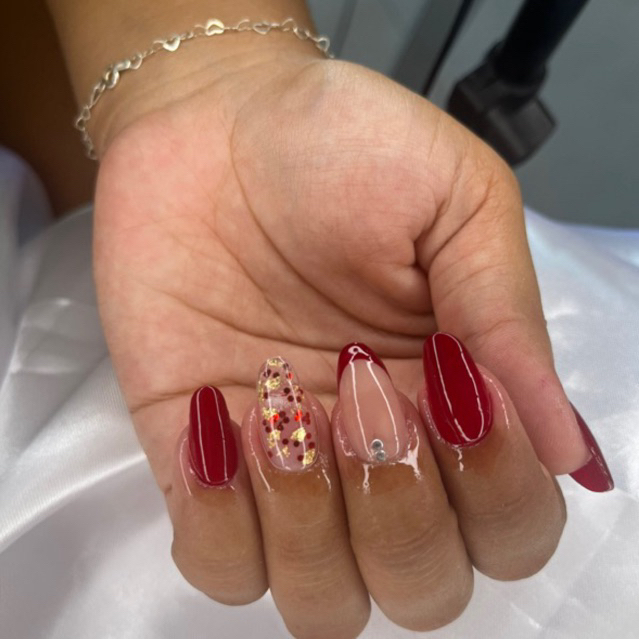 unha cromada natal gel
