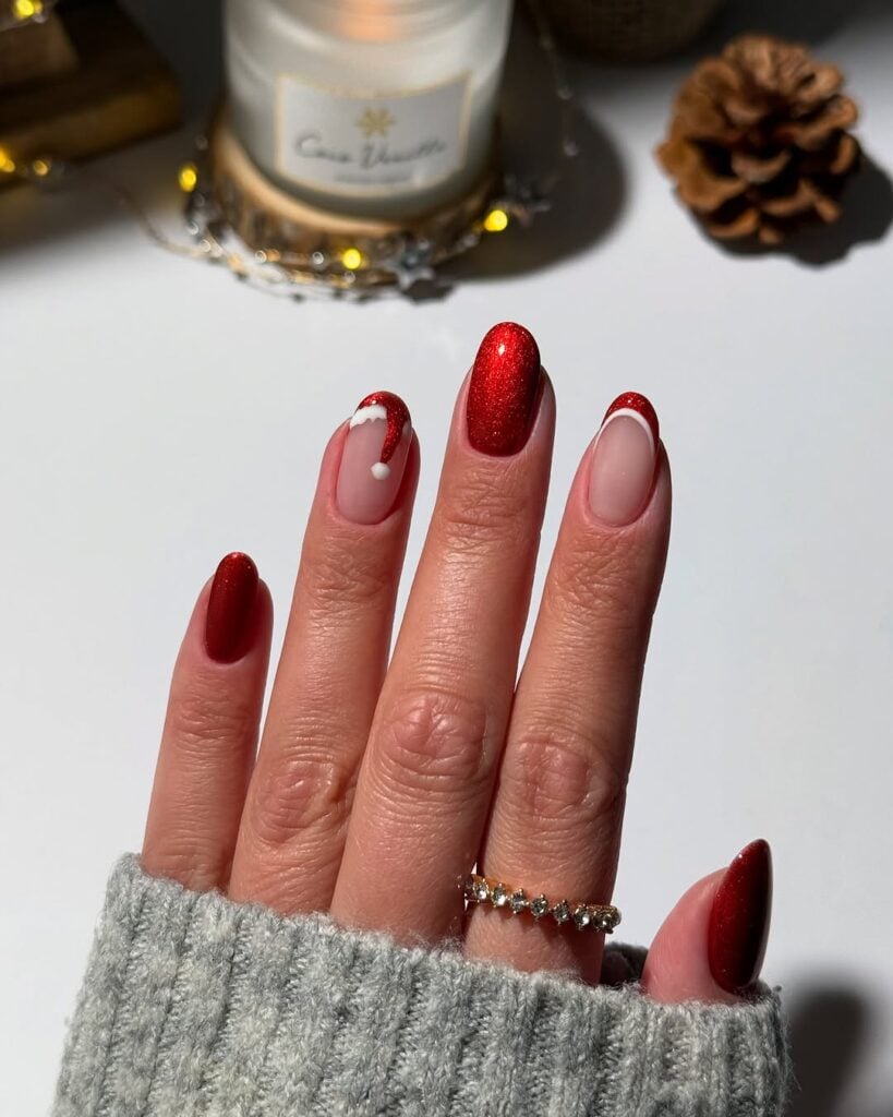 unha cromada natal gel