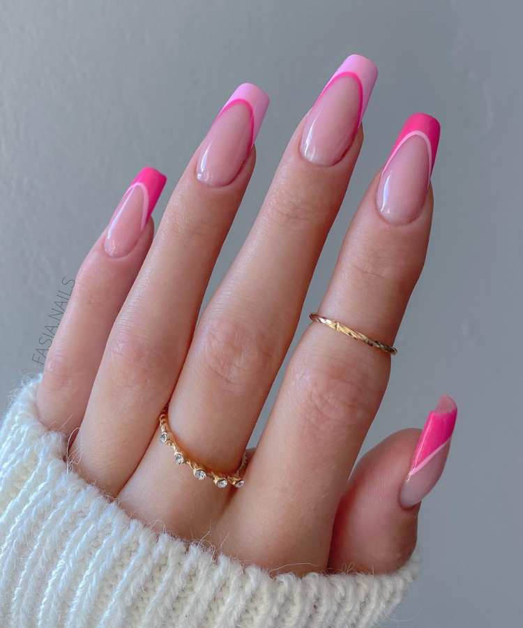 ideias de unhas rosa claro para inspiração