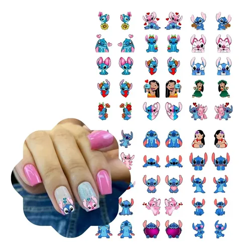 unha stitch com glitter