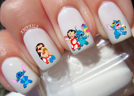 unha stitch desenho à mão