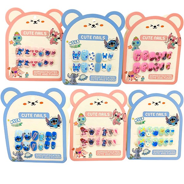 unha stitch azul royal