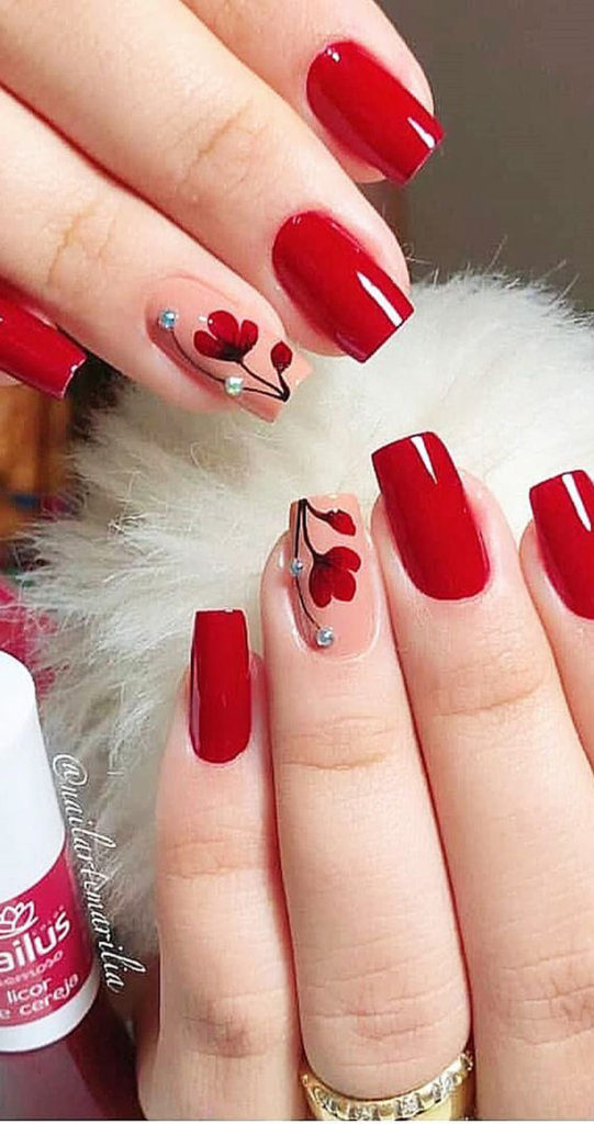 unhas vermelhas para festa