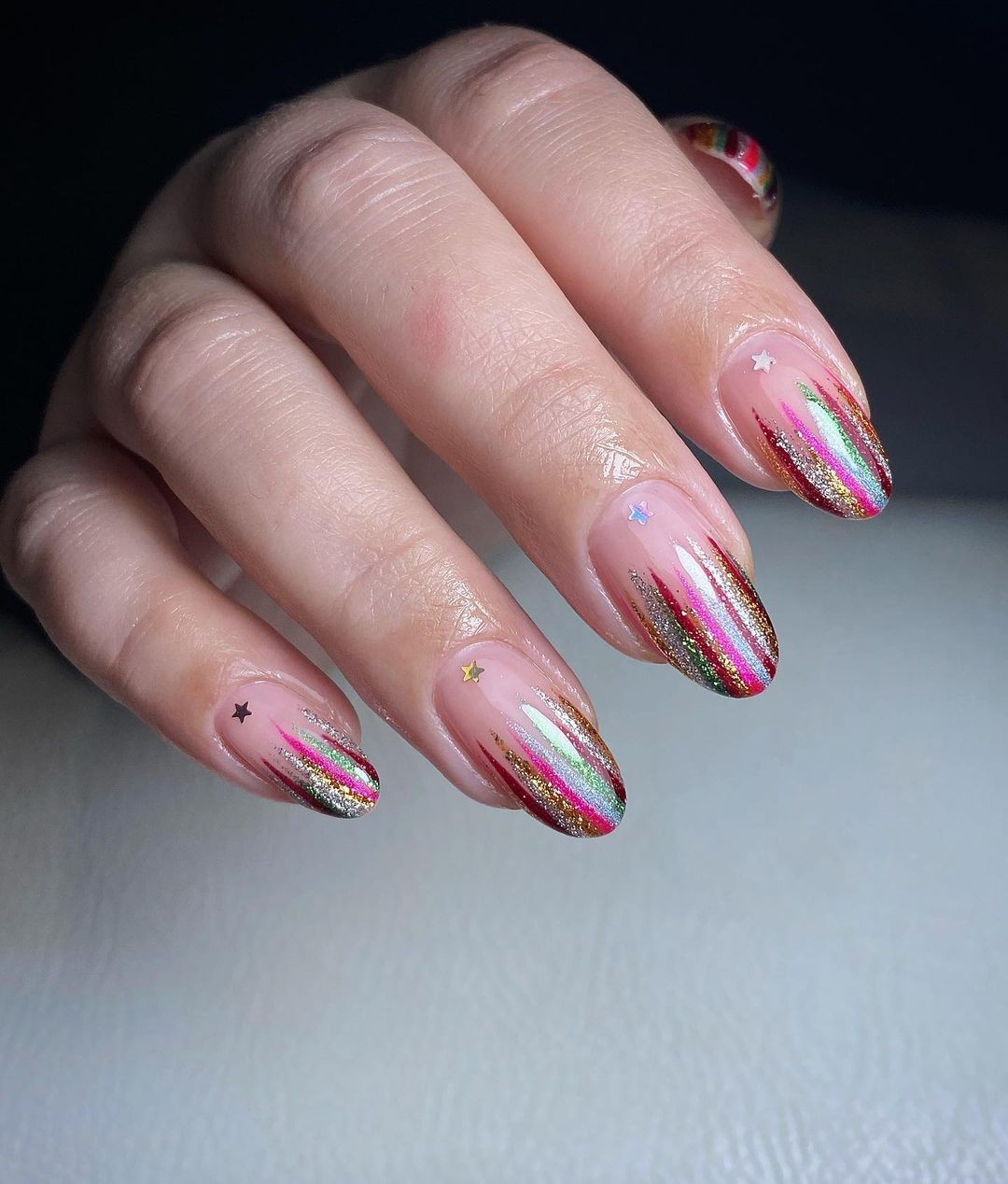 unhas com brilho