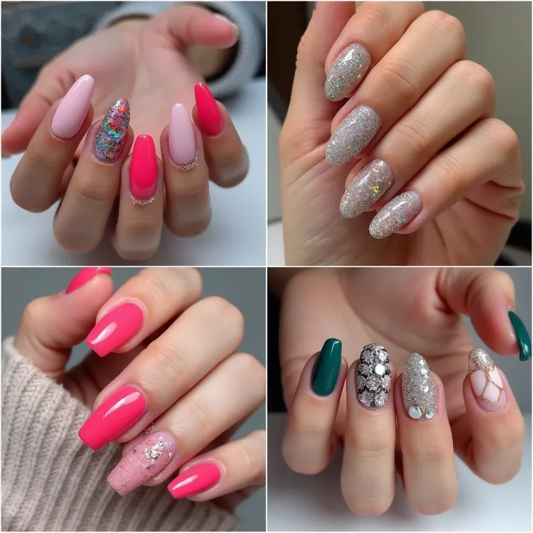 Unhas curtas em gel bordô