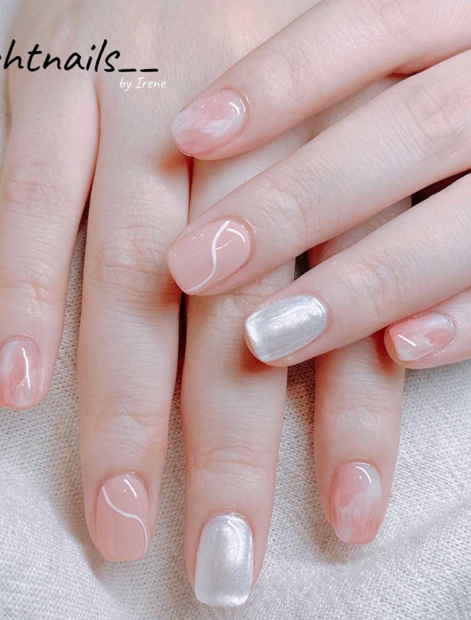 inspiração unhas curtas delicadas