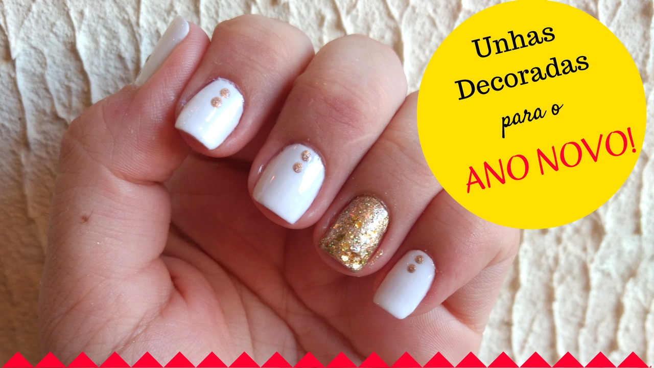 unhas reveillon brilho