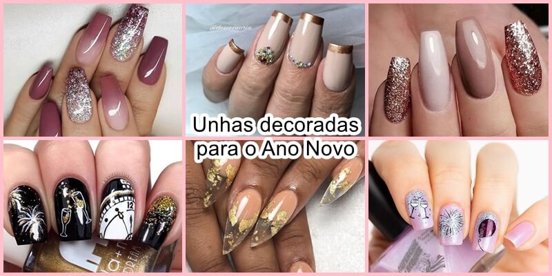 unhas prateadas ano novo