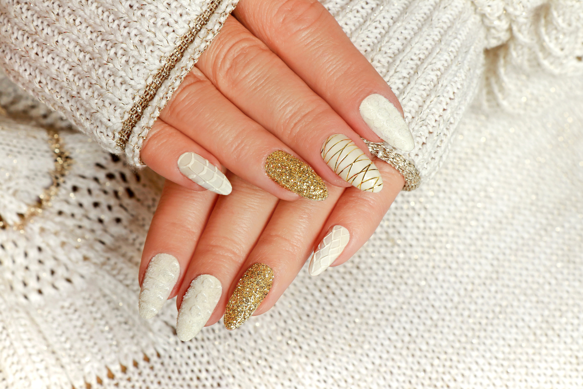 unhas prateadas ano novo