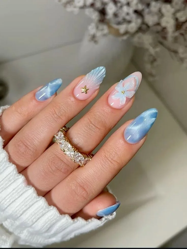 unhas decoradas com flores pequenas passo a passo