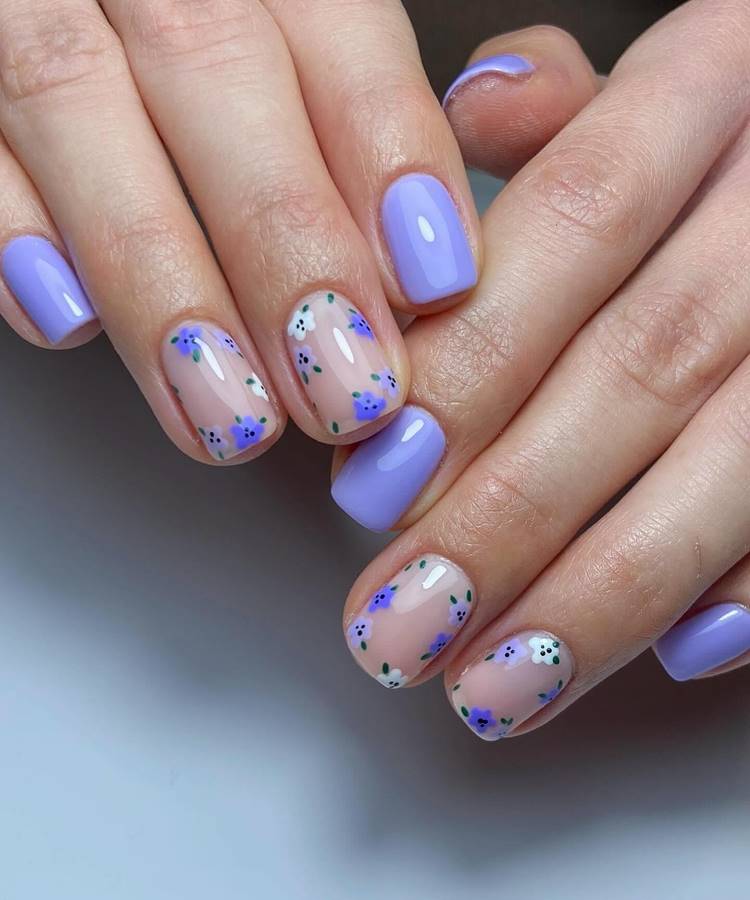 preço unhas decoradas roxas salão