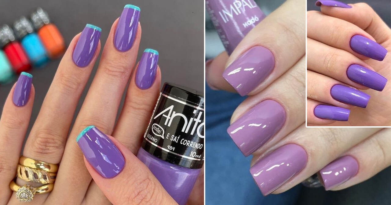 unhas decoradas roxas